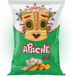 Пшеничные чипсы-подушечки Apache со вкусом Лука и Сметаны 40 гр
