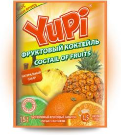 Растворимый напиток YUPI Фруктовый коктейль 15 грамм