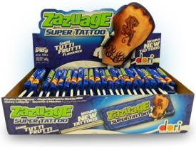 Жевательная конфета Zazuage Tutti Frutti Super Tattoo 108 грамм